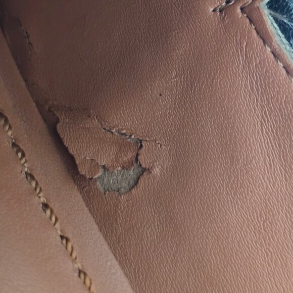 Coach | black leather slip-on preppy pointed toe loafers shoes | WMS 8 - Picture 6 of 10